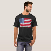 アメリカ愛国的なアメリカ国旗の女男性へ性キッズボーイ Tシャツ (正面フル)