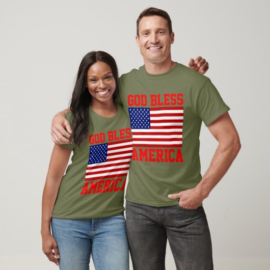 アメリカ愛国的なアメリカ国旗の神祝福 Tシャツ (ユニセックス)