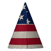 アメリカ愛国的なアメリカ国旗リネンモノグラム文字 パーティーハット (裏面)