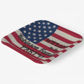 アメリカ愛国的なアメリカ国旗リネン書道文字 ペーパープレート (傾斜あり)