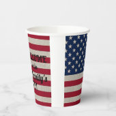 アメリカ愛国的なアメリカ国旗リネン書道文字 紙コップ (左)