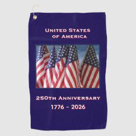 アメリカ愛国的なアメリカ国旗250周年記念 ゴルフタオル