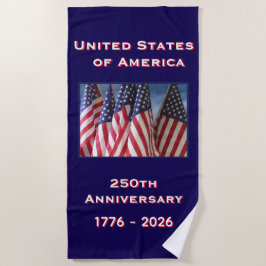 アメリカ愛国的なアメリカ国旗250周年記念 ビーチタオル