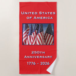 アメリカ愛国的なアメリカ国旗250周年記念 ビーチタオル