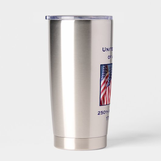 アメリカ愛国的なアメリカ国旗250周年記念 保温保冷タンブラー (右面)