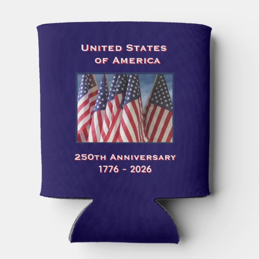 アメリカ愛国的なアメリカ国旗250周年記念 缶クーラー (裏面)