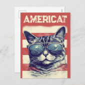 アメリカ愛国的なアメリカ猫 シーズンポストカード (正面/裏面)