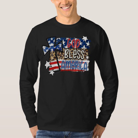 アメリカ愛国的なアメリカ神の祝福 Tシャツ (正面)