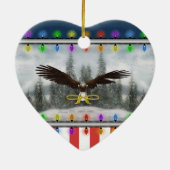 アメリカ愛国的なイーグルハートクリスマスオーナメント セラミックオーナメント (裏面)