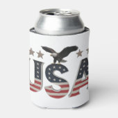 アメリカ愛国的なイーグル+スター国旗のデザインforプライド 缶クーラー (缶正面)