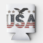 アメリカ愛国的なイーグル+スター国旗のデザインforプライド 缶クーラー (裏面)