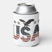 アメリカ愛国的なイーグル+スター国旗のデザインforプライド 缶クーラー (缶裏面)