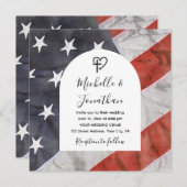 アメリカ愛国的なキリスト教十字聖書結婚の 招待状 (正面/裏面)