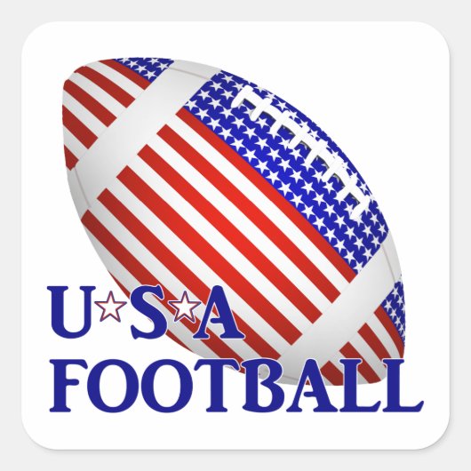 アメリカ愛国的なサッカースポーツ スクエアシール (正面)