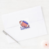アメリカ愛国的なサッカースポーツ スクエアシール (封筒)