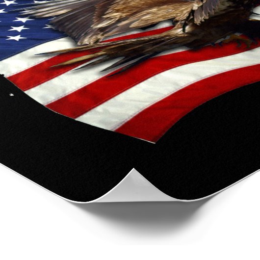 アメリカ愛国的なハゲワシと孔子引用文 ポスター (角)