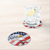 アメリカ愛国的なハゲ国旗 ラウンドペーパーコースター (インサイチュ)