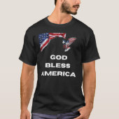 アメリカ愛国的なハゲ・イーグルとアメリカを祝福する Tシャツ (正面)
