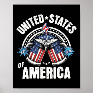 アメリカ愛国的なビール国旗7月4日Beer Usa ポスター