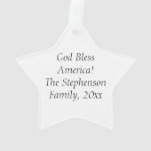 アメリカ愛国的なフリーブレイブ国カスタム旗 オーナメント (裏面)