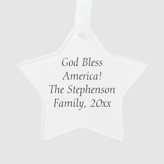 アメリカ愛国的なフリーブレイブ国カスタム旗 オーナメント (裏面)