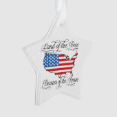 アメリカ愛国的なフリーブレイブ国カスタム旗 オーナメント (正面)