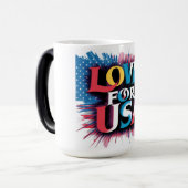 「アメリカ愛国的なマグカップへの愛」 モーフィングマグカップ (正面左)