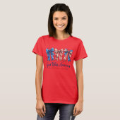 アメリカ愛国的なリボン 7月4日 Tシャツ (正面フル)