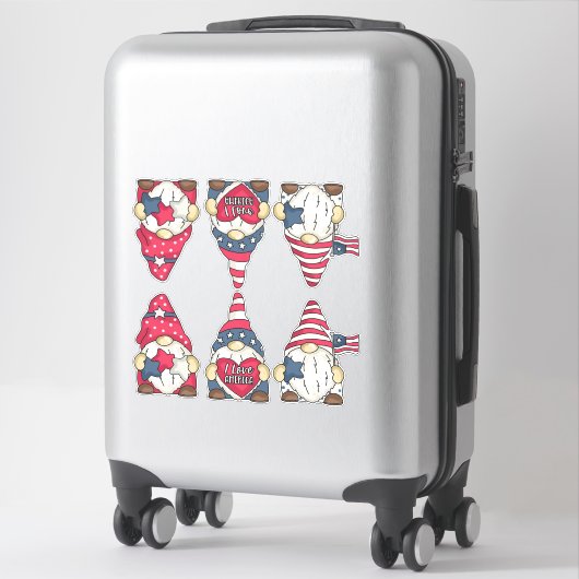 アメリカ愛国的な二組国旗の庭の格言 シール (スーツケース)