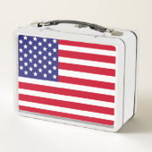 アメリカ愛国的な国旗のスターストライプズ&アメリカ メタルランチボックス (裏面)