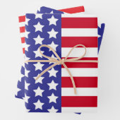 アメリカ愛国的な国旗のスターストライプズ&アメリカ ラッピングペーパーシート (インサイチュ)