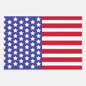 アメリカ愛国的な国旗のスターストライプズ&アメリカ ラッピングペーパーシート (正面)