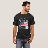 アメリカ愛国的な国旗の世界サッカー Tシャツ (正面フル)