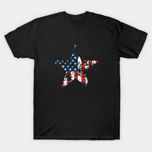 アメリカ愛国的な星形の国旗 Tシャツ