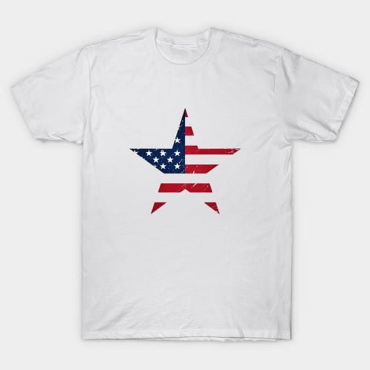 アメリカ愛国的な星形の国旗 Tシャツ