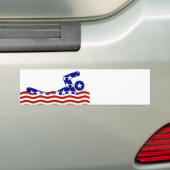 アメリカ愛国的な水泳スポーツ バンパーステッカー (車上)