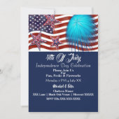 アメリカ愛国的な独立記念日の花火パーティー 招待状 (正面)
