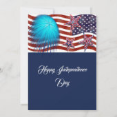 アメリカ愛国的な独立記念日の花火パーティー 招待状 (裏面)