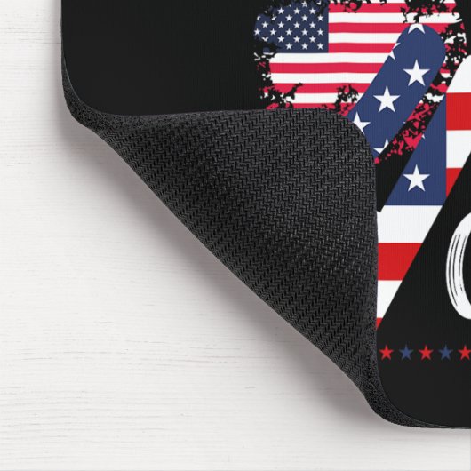 アメリカ愛国的な米国国旗のエイリアン7月4日ハッピー マウスパッド (コーナー)