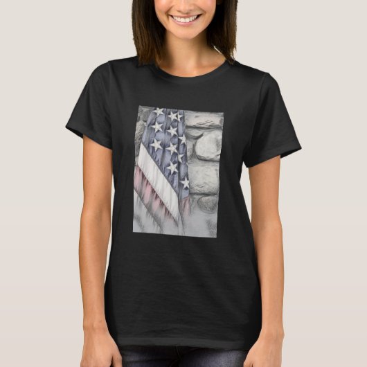 アメリカ愛国的な米国国旗 Tシャツ (正面)