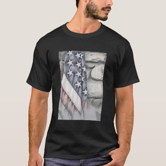 アメリカ愛国的な米国国旗 Tシャツ (正面)