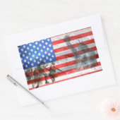 アメリカ愛国的な自由の女神 長方形シール (封筒)