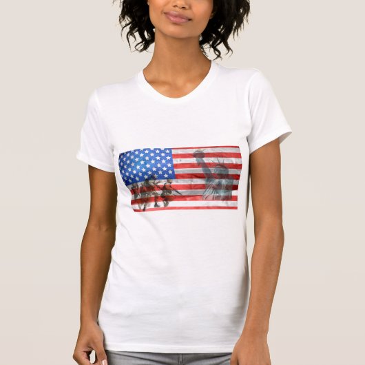 アメリカ愛国的な自由の女神 Tシャツ (正面)