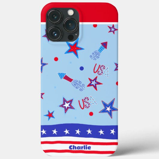 アメリカ愛国的な赤い星ロケット弾のインスピレーション Case-Mate iPhoneケース (裏面)