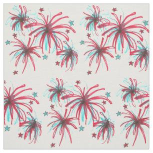 アメリカ愛国的な7月4日の第4回Fireworks Burst ファブリック