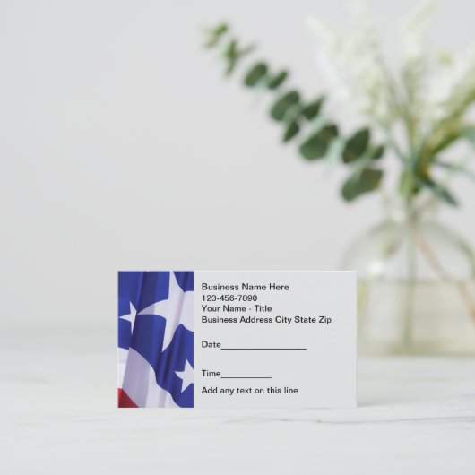 アメリカ愛国的アポイントメント名刺 予約カード (スタンド正面)