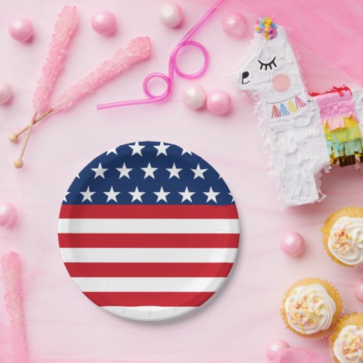 アメリカ愛国的アメリカ国旗のスターストライプとアメリカ合衆国 ペーパープレート (パーティー)