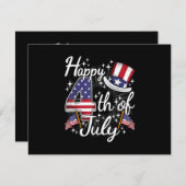 アメリカ愛国的アメリカ国旗の7月4日（土） エンクロージャーカード (正面/裏面)