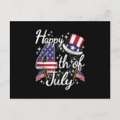 アメリカ愛国的アメリカ国旗の7月4日（土） エンクロージャーカード (裏面)