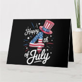 アメリカ愛国的アメリカ国旗の7月4日（土） カード (正面)